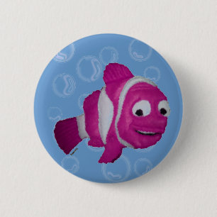 Badge Rond 5 Cm Poisson rose