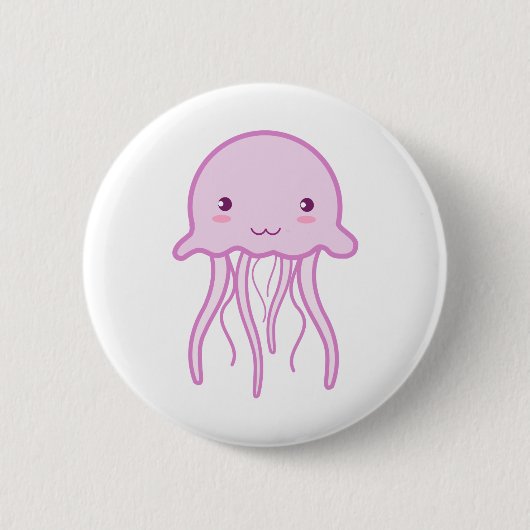 Badge Rond 5 Cm Poisson rose mûre (Devant)