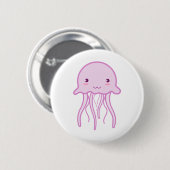 Badge Rond 5 Cm Poisson rose mûre (Devant & derrière)