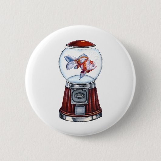 Badge Rond 5 Cm Poisson rouge de BubbleGum (Devant)