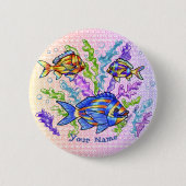 Badge Rond 5 Cm Poisson triade (Devant)