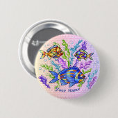 Badge Rond 5 Cm Poisson triade (Devant & derrière)
