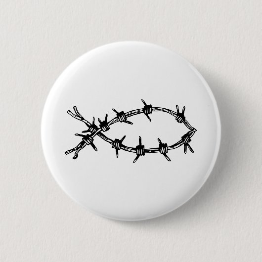 Badge Rond 5 Cm Poissons de barbelé (Devant)