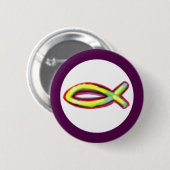 Badge Rond 5 Cm Poissons de Jésus (Devant & derrière)