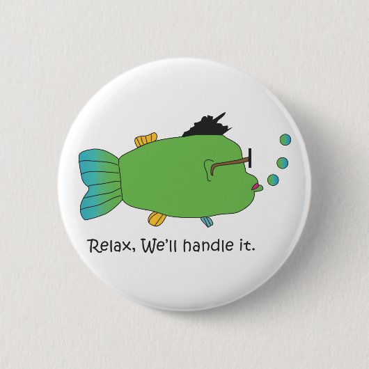 Badge Rond 5 Cm Poissons de ronflement (Devant)