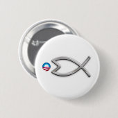 Badge Rond 5 Cm Poissons d'Obama (Devant & derrière)