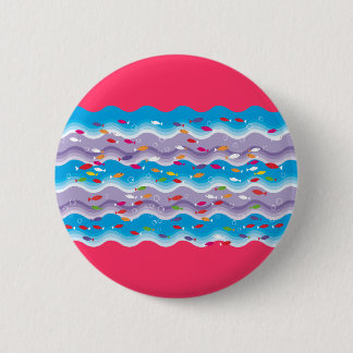 Badge Rond 5 Cm poissons en mer