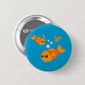 Badge Rond 5 Cm Poissons mignons (Devant & derrière)