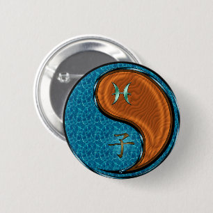 Badge Rond 5 Cm Poissons & Rat de Bois
