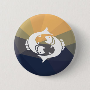 Badge Rond 5 Cm Poissons signe zodiaque bouton rond épingle