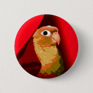 Badge Rond 5 Cm Poitrine verte de cannelle Conure Perruche et anim