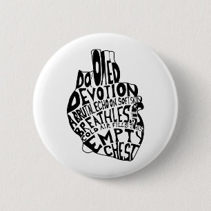 Badge Rond 5 Cm poitrine vide : coeur anatomique