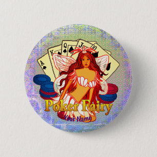 Badge Rond 5 Cm Poker Broche Fairy