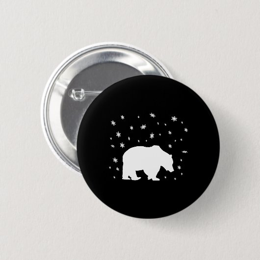 Badge Rond 5 Cm Polar Bear in the Snow (Devant & derrière)