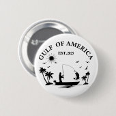 Badge Rond 5 Cm Pôle de pêche du golfe d'Amérique patriotique amér (Devant & derrière)