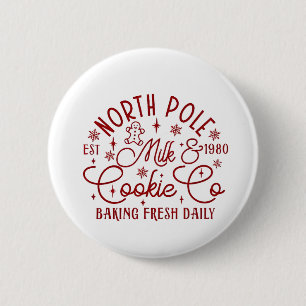 Badge Rond 5 Cm Pôle Nord Lait et Cookie Cuits Frais Quotidienneme
