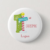 Badge Rond 5 Cm Pôle Nord Premier Noël (Devant)