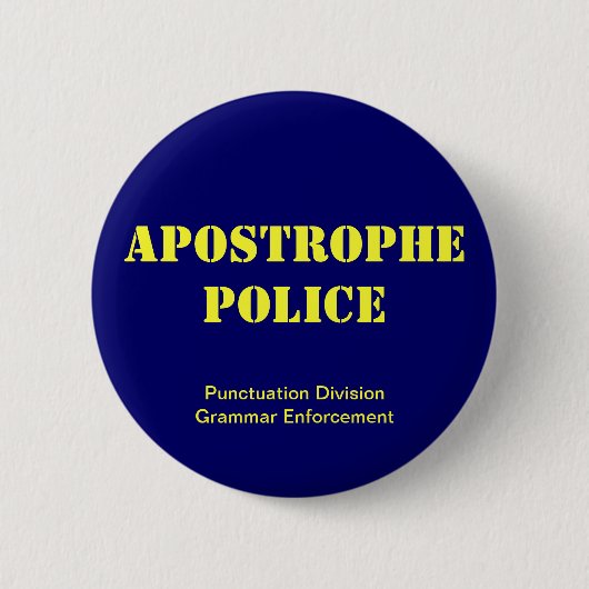 Badge Rond 5 Cm Police d'apostrophe (Devant)