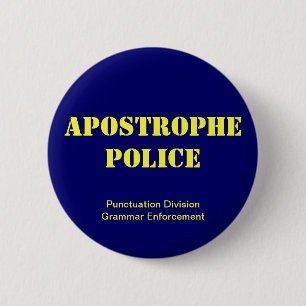 Badge Rond 5 Cm Police d'apostrophe