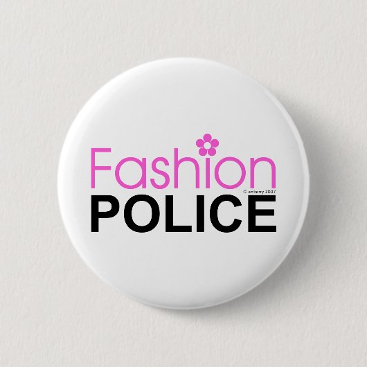 Badge Rond 5 Cm Police de mode (Devant)