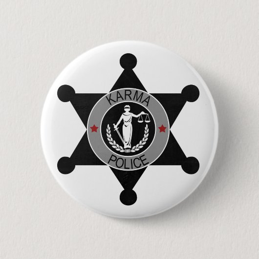 Badge Rond 5 Cm Police Radiohead de karma (Devant)