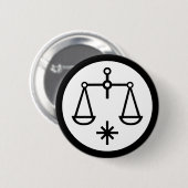 Badge Rond 5 Cm Police Zodiac : LIBRA + vos couleurs et idées (Devant & derrière)