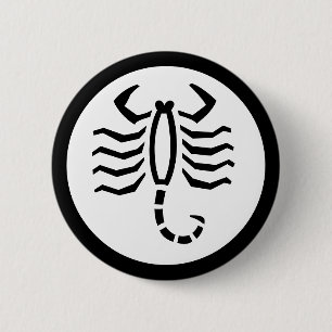 Badge Rond 5 Cm Police Zodiaque : SCORPION + vos Couleurs & Idées