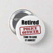 Badge Rond 5 Cm Policier retiré (Devant & derrière)