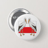 Badge Rond 5 Cm Polish white stork (Devant & derrière)