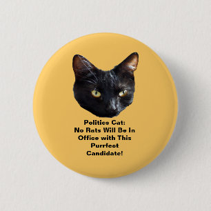 Badge Rond 5 Cm Politique Chat Pas De Rats Être Au Bureau Bouton A