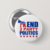 Badge Rond 5 Cm Politique de partis de la fin deux (Devant & derrière)
