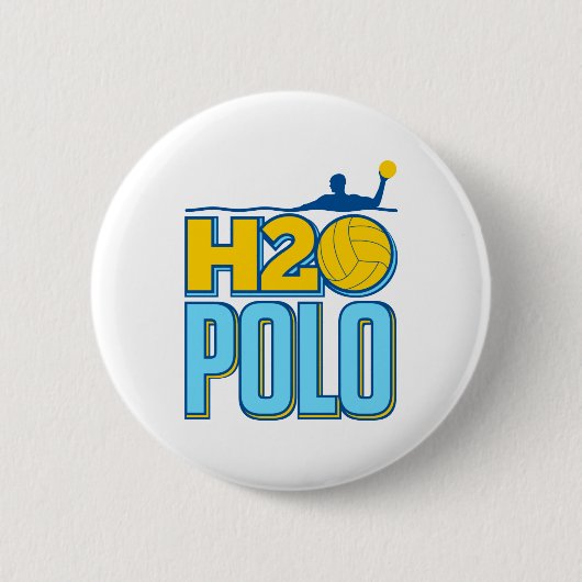 Badge Rond 5 Cm Polo d'eau H2O (Devant)