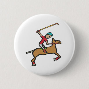 Badge Rond 5 Cm Polo Jouer cheval et cavalier