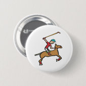 Badge Rond 5 Cm Polo Jouer cheval et cavalier (Devant & derrière)