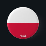Badge Rond 5 Cm Pologne Drapeau charmant patriotique<br><div class="desc">Pologne Drapeau Bouton patriotique de charme avec le drapeau de la Pologne imprimé sur tout le bouton. Le nom du pays est subtilement intégré dans la conception du fond. Le texte est entièrement personnalisable à l'aide de la fonction "Customiser !". Ce beau Bouton de Pologne est le cadeau élégant pour...</div>