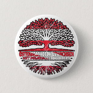 Badge Rond 5 Cm Pologne Pole Autriche Arbre