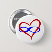 Badge Rond 5 Cm Poly infini de coeur (Devant & derrière)