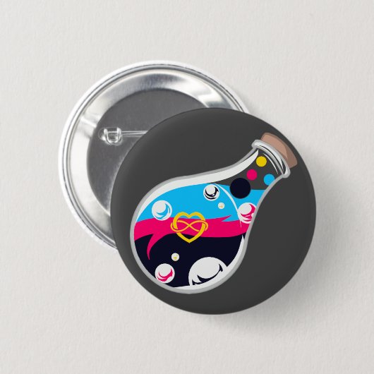Badge Rond 5 Cm Polyamory Pride Potion Button (Devant & derrière)