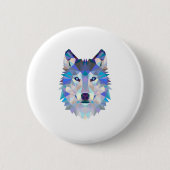 Badge Rond 5 Cm Polygonal geometric wolf head (Devant)