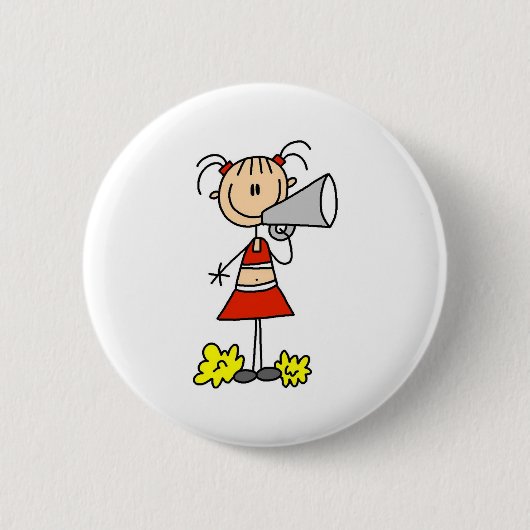 Badge Rond 5 Cm Pom-pom girl avec le mégaphone (Devant)