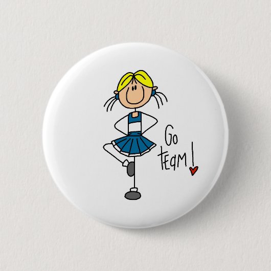 Badge Rond 5 Cm Pom-pom girl bleu (Devant)