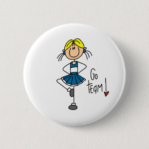Badge Rond 5 Cm Pom-pom girl bleu