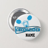 Badge Rond 5 Cm Pom-pom girl Bleu Bébé | Personnalisez (Devant & derrière)