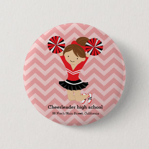 Badge Rond 5 Cm Pom-pom girl, choisissez votre propre couleur arri