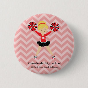 Badge Rond 5 Cm Pom-pom girl, choisissez votre propre couleur arri