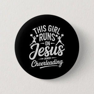 Badge Rond 5 Cm Pom-pom girl chrétienne Cette fille roule sur Jésu
