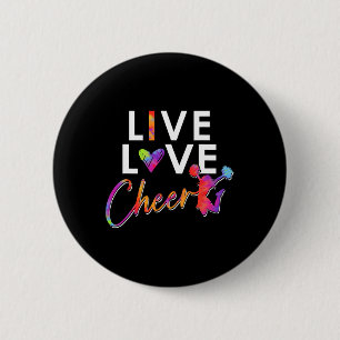 Badge Rond 5 Cm Pom-Pom Girl Drôle De Cheerleading Filles Vivre Am