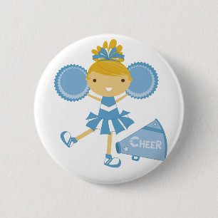 Badge Rond 5 Cm Pom-pom girl en bleu