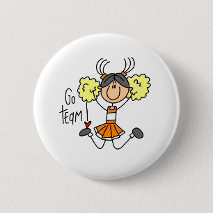 Badge Rond 5 Cm Pom-pom girl orange