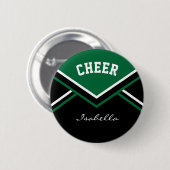 Badge Rond 5 Cm Pom-pom girl vert foncé (Devant & derrière)